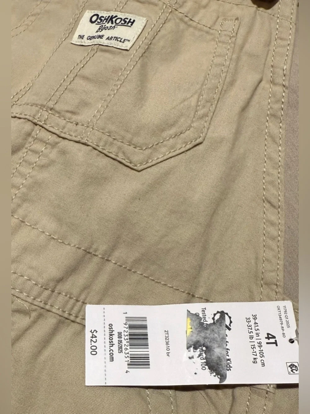OshKosh B'gosh Girls Lightweight Floral-Lined Canvas Overalls- NWT